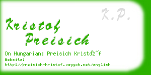 kristof preisich business card